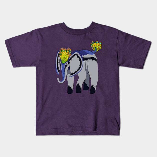 Elephant Peacock :: Imaginary Creatures Kids T-Shirt by Platinumfrog